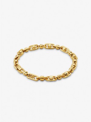 Michael Kors Astor Precious Metal-Plated Brass Link Women Bracelet GOLD | USAOKL1512