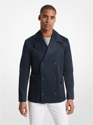 Michael Kors Cotton Blend Peacot Men Jacket MIDNIGHT | USAEBO2177