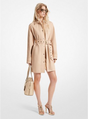 Michael Kors Cotton Twill Trench Coat Women Jacket BUFF | USAILB1355