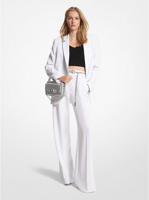 Michael Kors Crepe Wide-Leg Women Pants WHITE | USAXYL1431