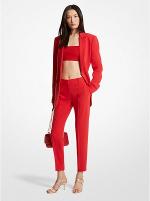 Michael Kors Crepe Women Pants LACQUER RED | USACTK1430