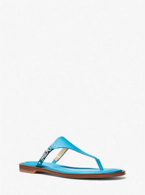 Michael Kors Daniella Leather Women Sandals SANTORINI BLUE | USAZUR1848