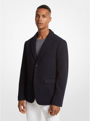 Michael Kors Double Face Wool Blend Blazer Men Jacket MIDNIGHT | USAWND2181