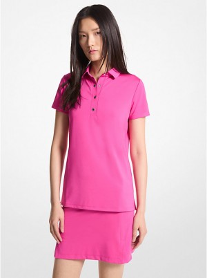 Michael Kors Golf Tech Performance Women Polo Shirt CERISE | USAFDM1465