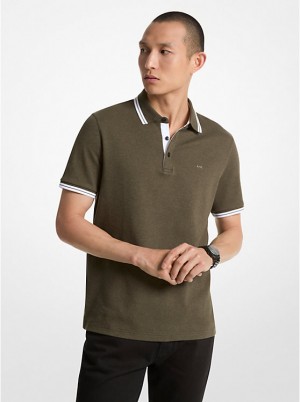 Michael Kors Greenwich Cotton Men Polo Shirt IVY HEATHER | USAMQP2205