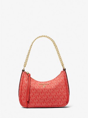 Michael Kors Jet Set Charm Small Logo Pochette Women Shoulder Bag SPICED CORAL | USAVRK1214