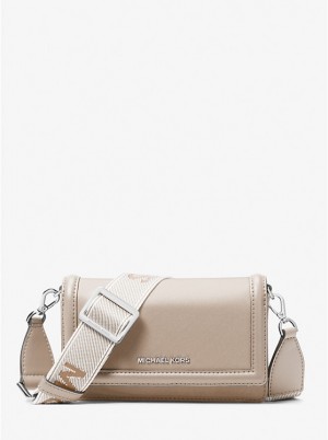 Michael Kors Jet Set Small Nylon Smartphone Women Crossbody Bag LIGHT SAND | USAFDD1101