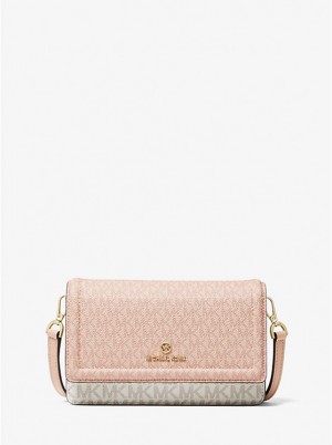 Michael Kors Jet Set Small Two-Tone Logo Smartphone Women Crossbody Bag BALLET MULTI | USALIK1106