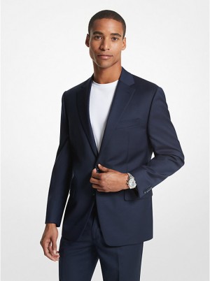 Michael Kors Kaplan Wool Blend Sportscoat Men Jacket NAVY | USAYXJ2185