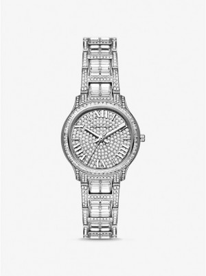 Michael Kors Limited-Edition Mini Sage Pavé Silver-Tone Women Watch SILVER | USAFDZ1594