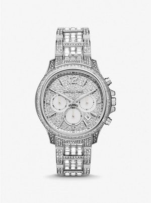 Michael Kors Limited-Edition Oversized Sage Pavé Silver-Tone Women Watch SILVER | USADFX1595