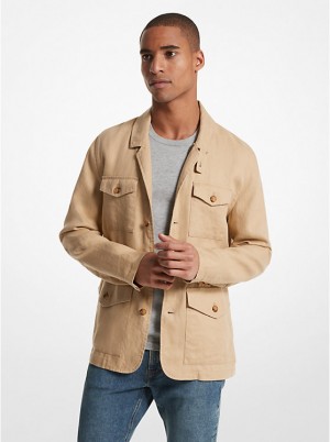 Michael Kors Linen Field Men Jacket KHAKI | USAAHC2190