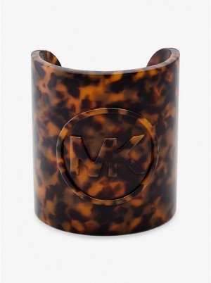 Michael Kors Logo Tortoiseshell Acetate Cuff Women Bracelet TORTOISE | USAPJZ1513