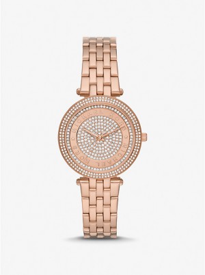 Michael Kors Mini Darci Pavé Rose Gold-Tone Women Watch ROSE GOLD | USAYXQ1602