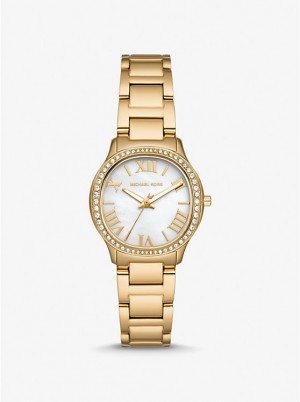 Michael Kors Mini Sage Pavé Gold-Tone Women Watch GOLD | USAEBO1610