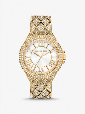 Michael Kors Oversized Camille Pavé Gold-Tone Women Watch GOLD | USAOKG1616