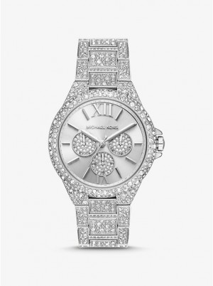 Michael Kors Oversized Camille Pavé Silver-Tone Women Watch SILVER | USAFDZ1621