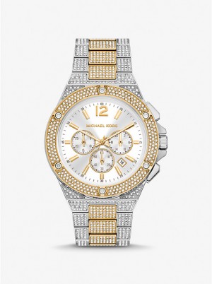 Michael Kors Oversized Lennox Pavé Two-Tone Women Watch TWO TONE | USAVRW1630