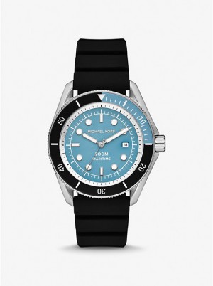 Michael Kors Oversized Maritime Silicone Men Watch BLACK | USAQMG2075