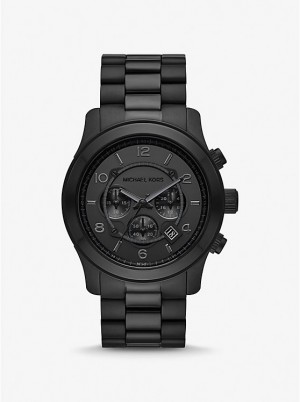 Michael Kors Oversized Runway Black-Tone Women Watch BLACK | USABEE1631