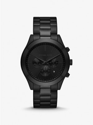 Michael Kors Oversized Slim Runway Black-Tone Women Watch BLACK | USAXYA1639