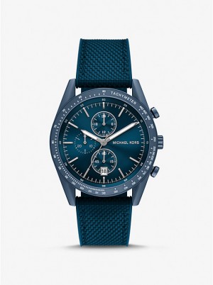 Michael Kors Oversized Warren Blue-Tone and Nylon Men Watch NAVY | USAAHM2086