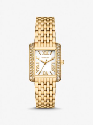 Michael Kors Petite Emery Pavé Gold-Tone Women Watch GOLD | USASGZ1648