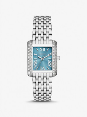 Michael Kors Petite Emery Pavé Silver-Tone Women Watch SILVER | USAPJC1650