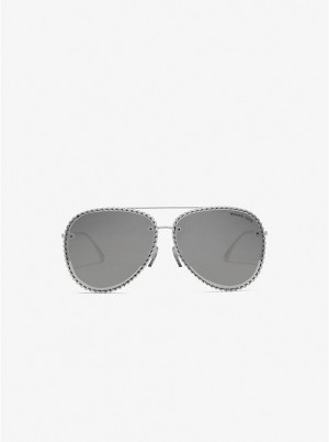 Michael Kors Portofino Women Sunglasses SILVER | USAVRB1058