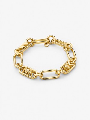 Michael Kors Precious Metal-Plated Brass Chain Link Women Bracelet GOLD | USAHAM1519