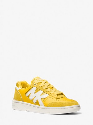 Michael Kors Rebel Leather Women Sneakers BRIGHT DANDELION | USAZUN2004