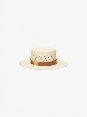 Michael Kors Straw Women Hat NATURAL/LUGGAGE | USAVRY1013