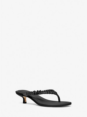 Michael Kors Zaza Kitten Women Sandals BLACK | USATCB1976