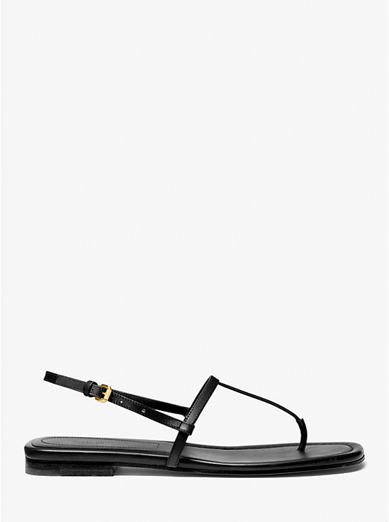 Michael Kors Ali Leather Women Flats BLACK | USAKOC1677