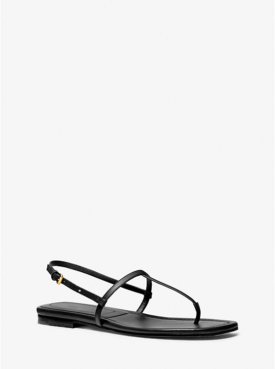 Michael Kors Ali Leather Women Flats BLACK | USAKOC1677