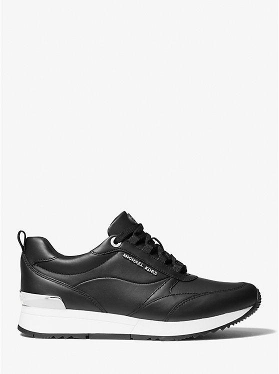 Michael Kors Allie Stride Leather and Nylon Women Trainers BLACK | USAUZA2017