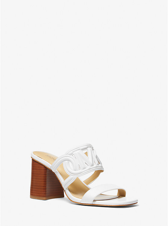 Michael Kors Alma Leather Women Sandals OPTIC WHITE | USAUZX1757