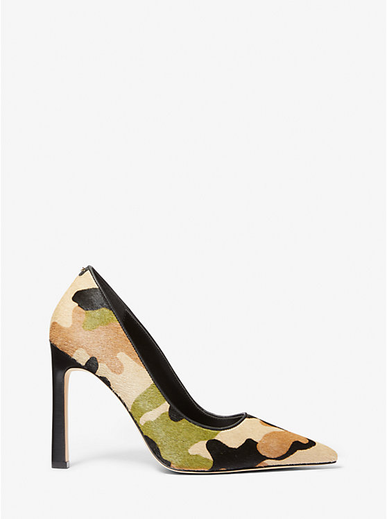 Michael Kors Amara Camouflage Print Calf Hair Women Pumps Smoky Olive Multi | USACTB1733