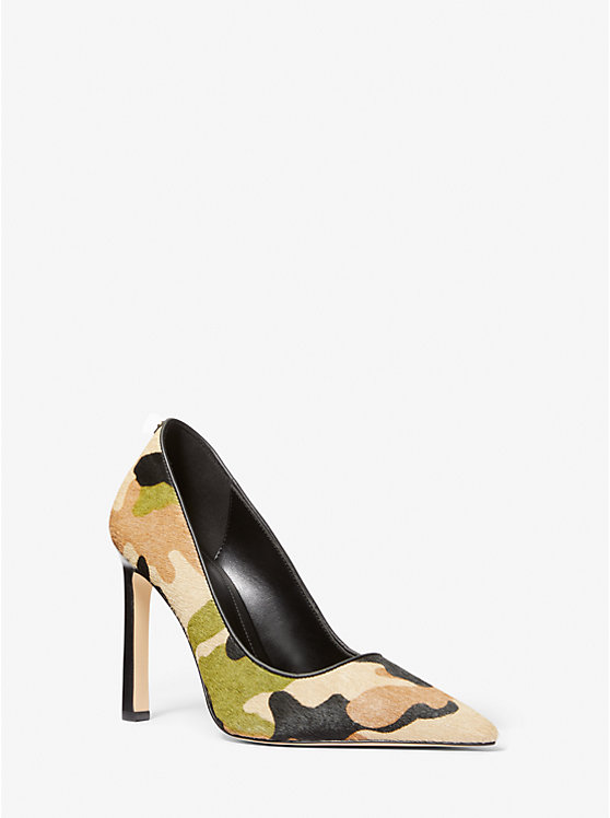 Michael Kors Amara Camouflage Print Calf Hair Women Pumps Smoky Olive Multi | USACTB1733