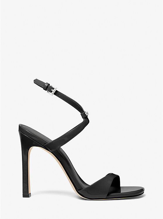 Michael Kors Amara Patent Leather Women Sandals BLACK | USAWNW1765