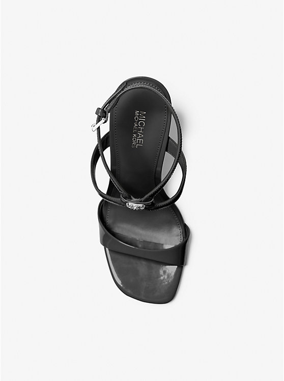 Michael Kors Amara Patent Leather Women Sandals BLACK | USAWNW1765