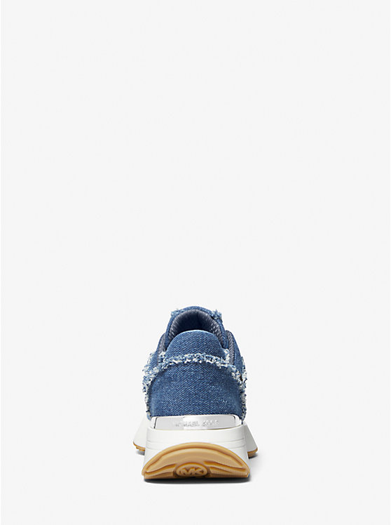 Michael Kors Ari Frayed Denim Women Trainers DENIM | USAYXS2018