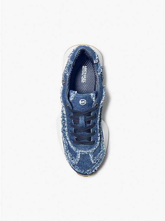 Michael Kors Ari Frayed Denim Women Trainers DENIM | USAYXS2018