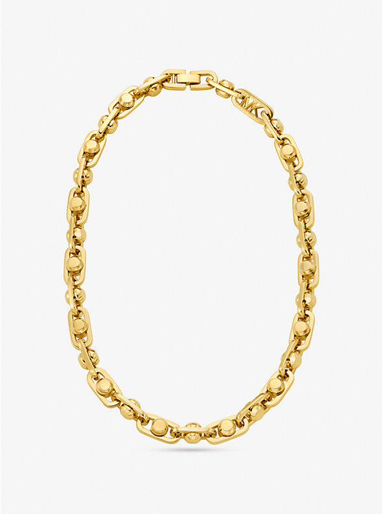 Michael Kors Astor Large Precious Metal-Plated Brass Link Women Necklace GOLD | USARVT1552