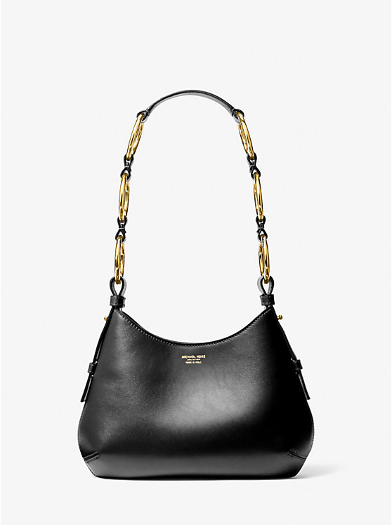 Michael Kors Bardot Mini Leather Hobo Women Shoulder Bag BLACK | USAFDO1178