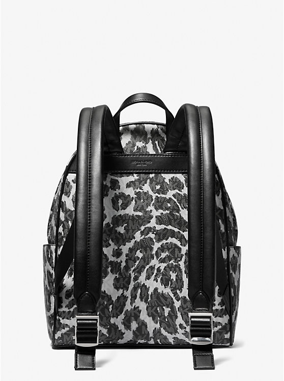 Michael Kors Bex Leopard Logo Women Backpack BLACK COMBO | USACTT1066