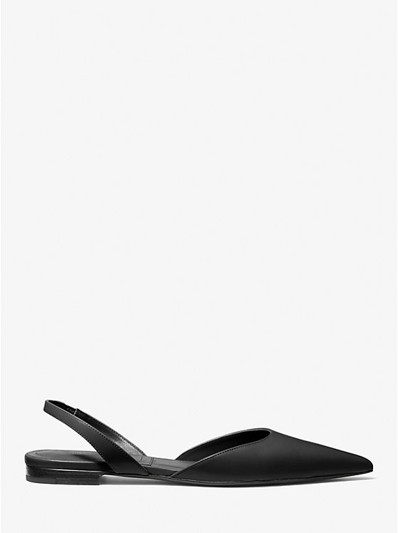 Michael Kors Bridget Leather Flat Women Sandals BLACK | USALIU1797