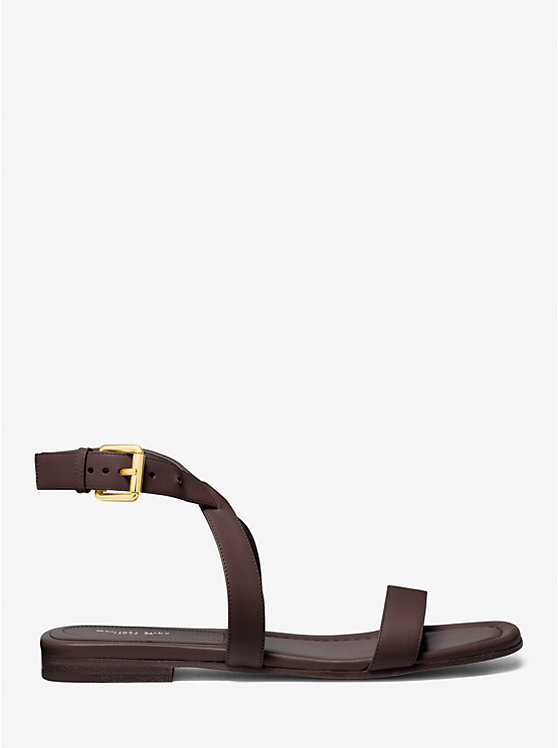 Michael Kors Bridgette Leather Women Flats CHOCOLATE | USAZUB1679