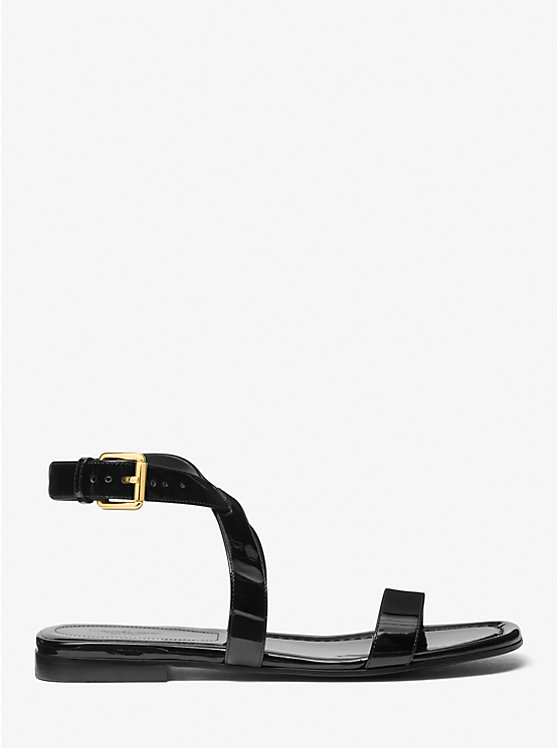 Michael Kors Bridgette Patent Leather Women Flats BLACK | USAXYN1680