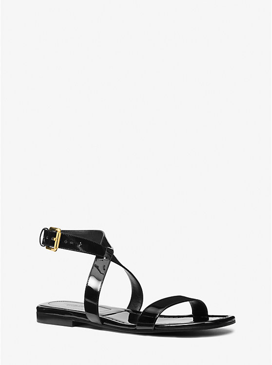 Michael Kors Bridgette Patent Leather Women Flats BLACK | USAXYN1680